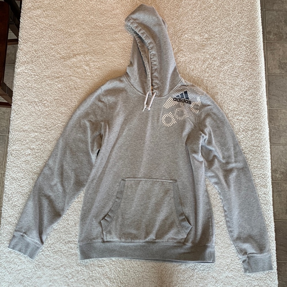 Adidas Grey Drawstring Hoodie
